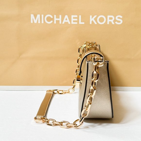 Michael Kors Small Shoulder Chain Bag Pale Gold - Picture 5 of 12